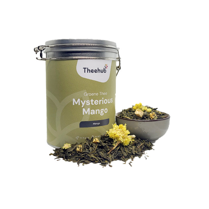 Groene thee in blik - Mysterious Mango