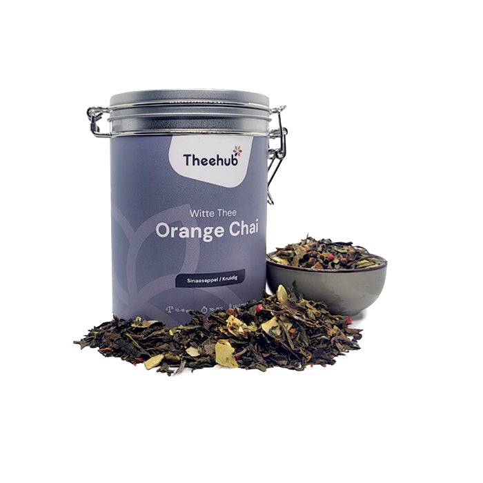 Witte thee in blik - Orange Chai