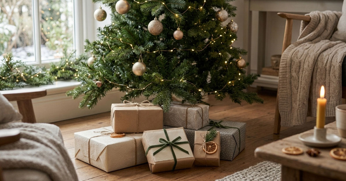 Kleine kerstcadeautjes onder de kerstboom
